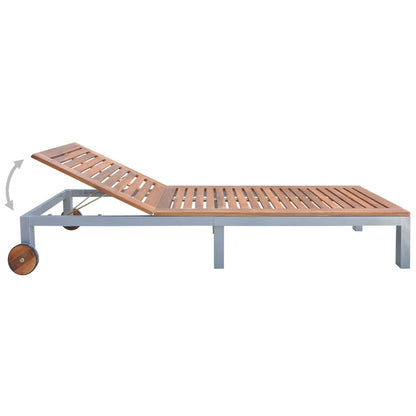 Tumbona Con Cojín Madera Maciza De Acacia Y Acero Galvanizado_3