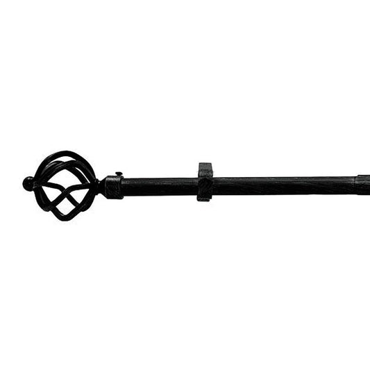 Barra Cortina Extensible Metal Ø 19 Mm. Extensible 2,0 / 3,8 Metros Negro Piña Sin Anillas_0