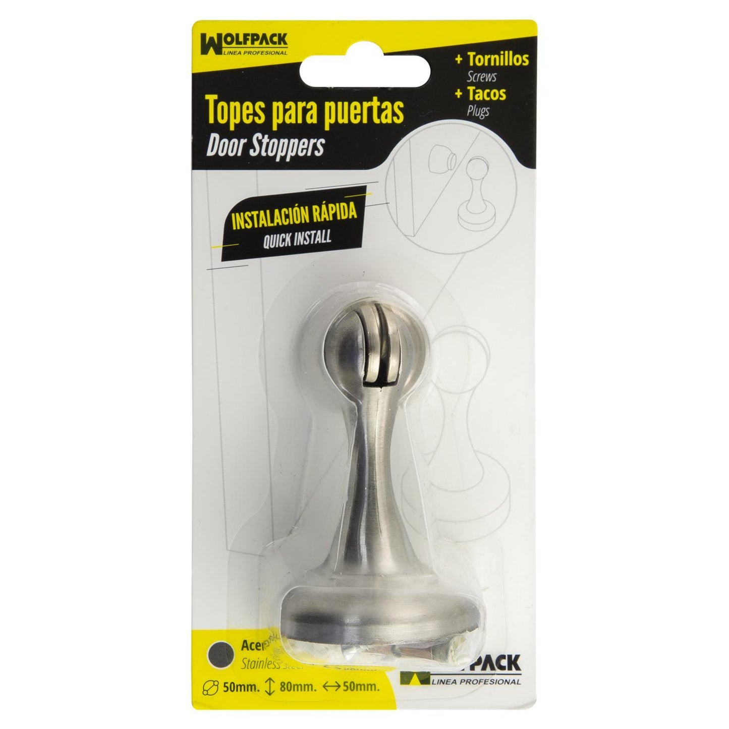 Tope Puerta Retenedor Magnetico Extrafuerte Acero Inoxidable Para Pared Y Suelo_3