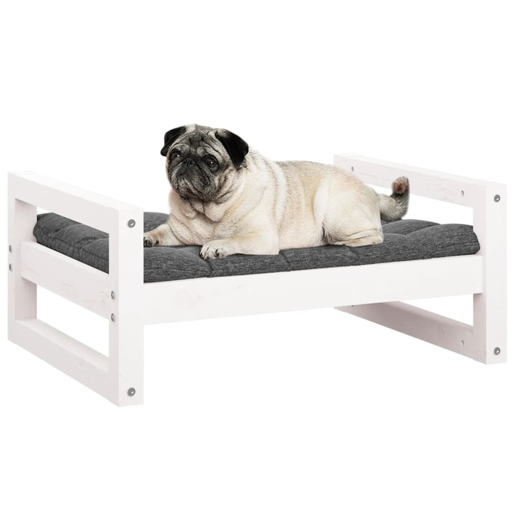 Vidaxl Cama Para Perros Madera Maciza De Pino Blanco 65,5x50,5x28 Cm_3