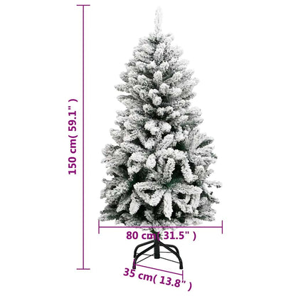 Vidaxl Árbol De Navidad Artificial Con Bisagras 150 Led Y Bolas 150 Cm_2