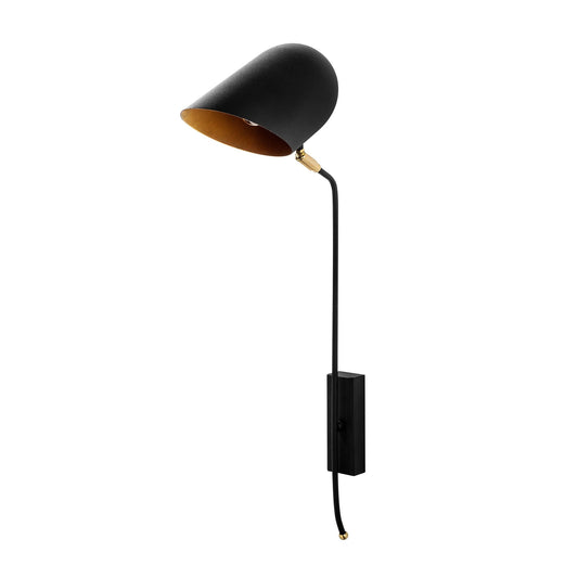 Aplique De Pared, Hierro , Negro oro, 12x35x73, Casquillo E 27 Max 40 W_0