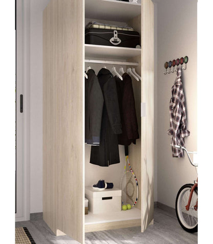 Armario Ropero Sabiote Con 2 Puertas Abatibles En Roble Natural 184 Cm(alto)81 Cm(ancho)52_2