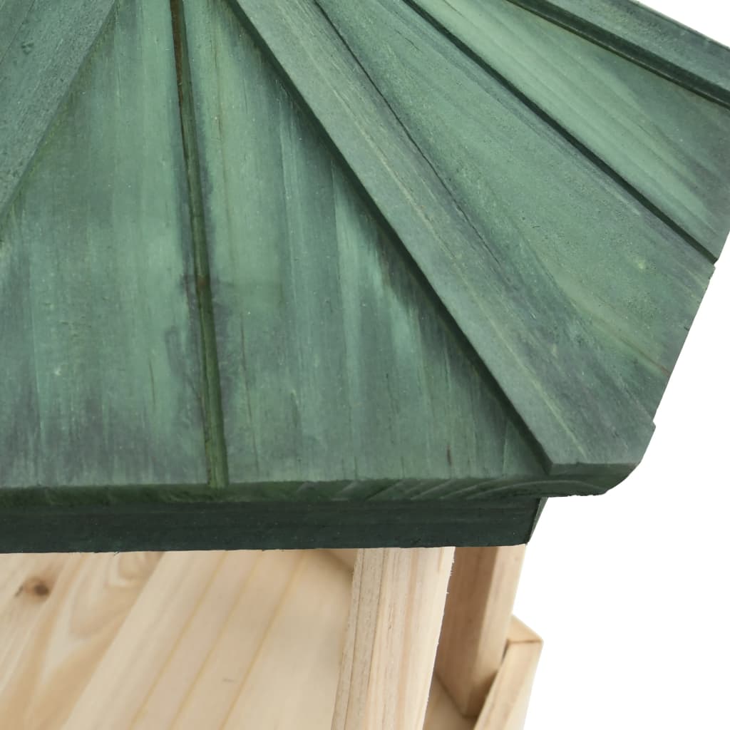 Comedero Para Pájaros Octogonal Madera Maciza De Abeto 33x30 Cm / Vetonek_2