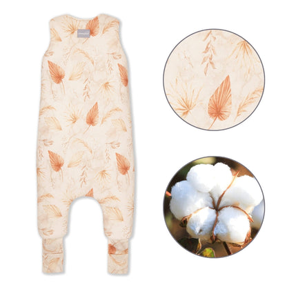 Saco De Dormir Con Pies Reversible T-m Jersey Algodón Bohemian Sand-bohemian Botanic_1