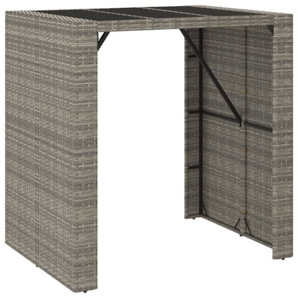 Vidaxl Mesa Y Taburetes Altos Jardín 5 Piezas Ratán Sintético Gris_4