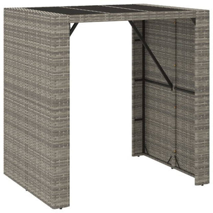 Vidaxl Mesa Y Taburetes Altos Jardín 5 Piezas Ratán Sintético Gris_4