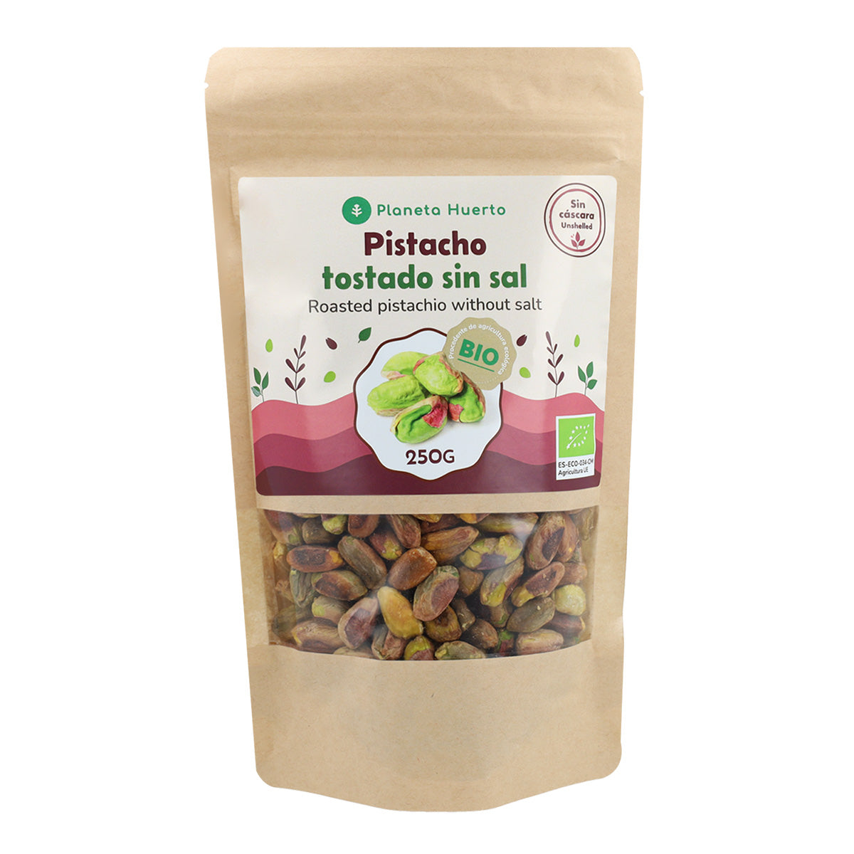 Grano de pistacho tostado, sin sal Eco Planeta Huerto 250 g