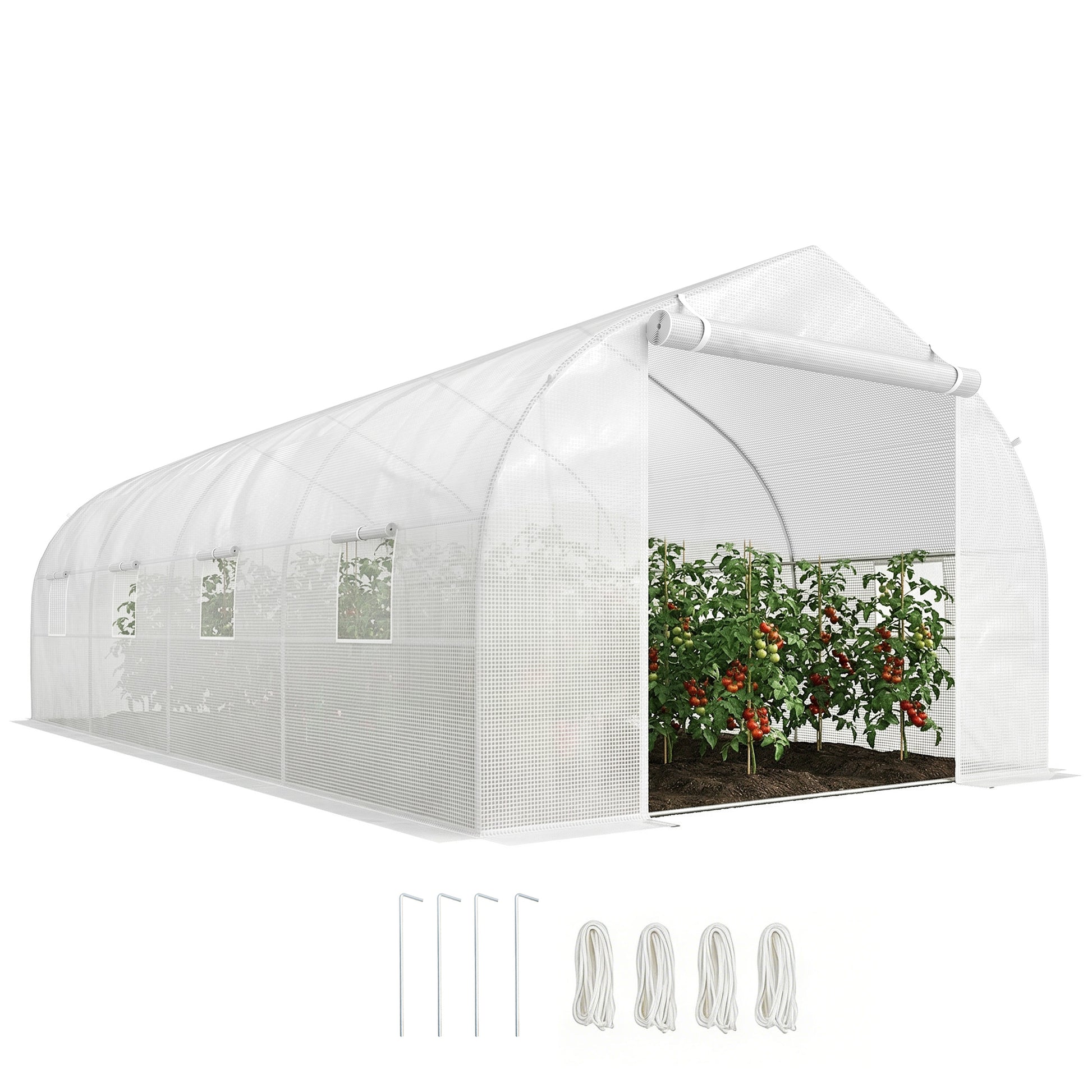 Outsunny Invernadero De Jardín 6x3x2 M Tipo Túnel Para Cultivo Plantas_0