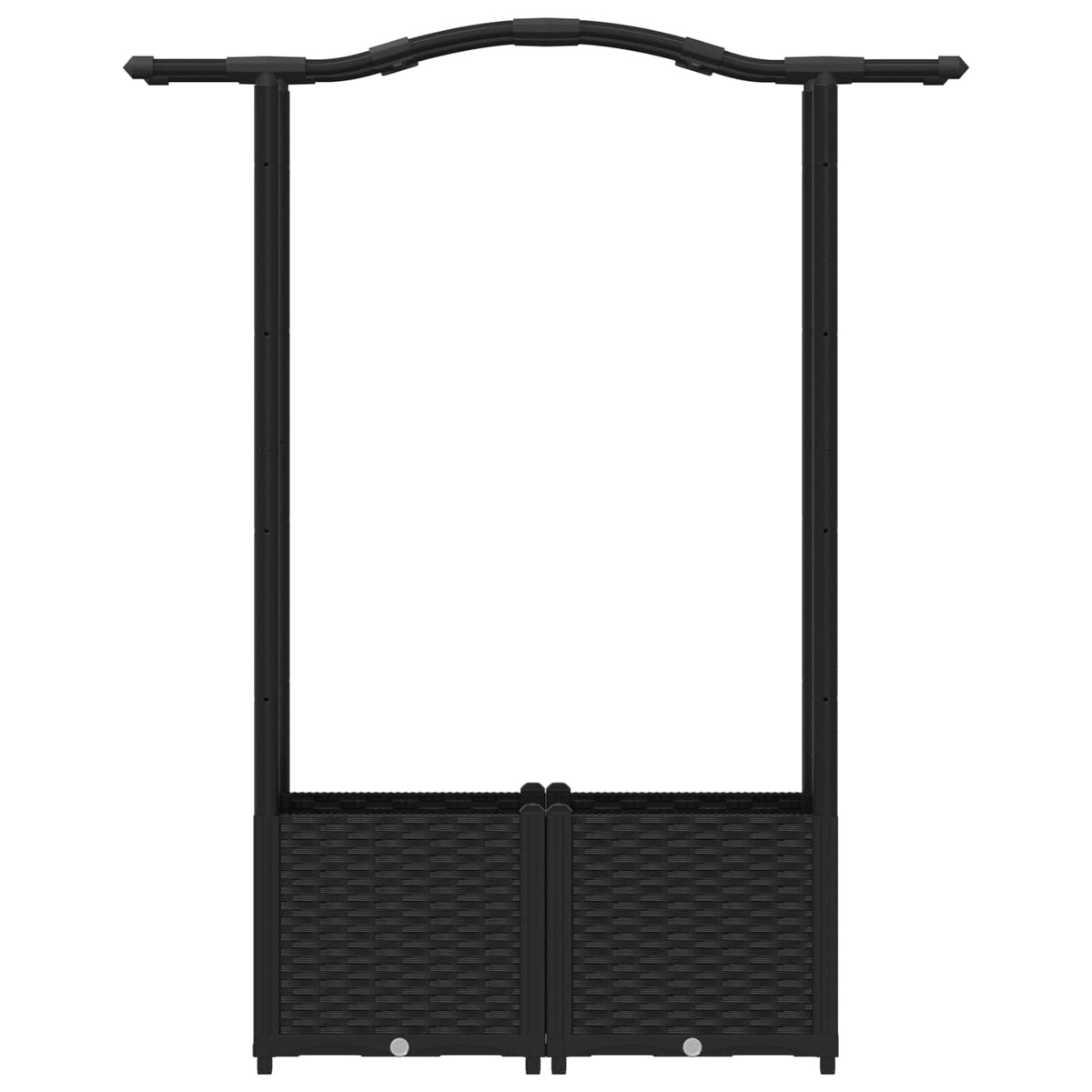 Cama Elevada Con Trellis Y Techo Negro 125 X 40 X 138 Cm Pp_3