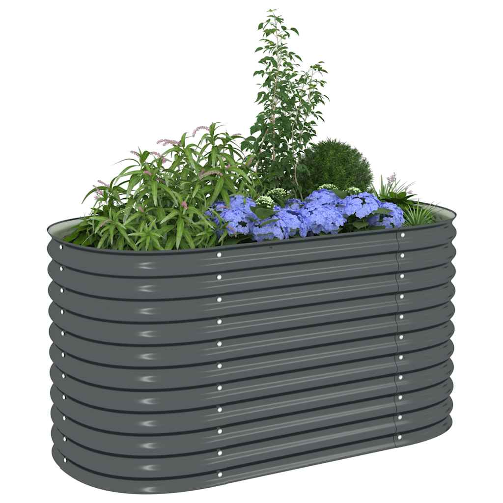 Arriate De Acero Galvanizado Gris 160x80x81 Cm_3