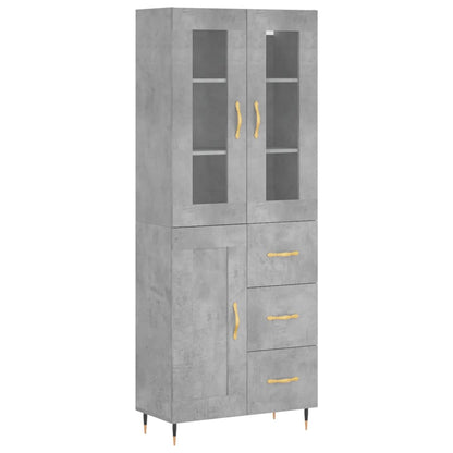 Aparador Alto Madera Contrachapada Gris Hormigón 69,5x34x180 Cm_1