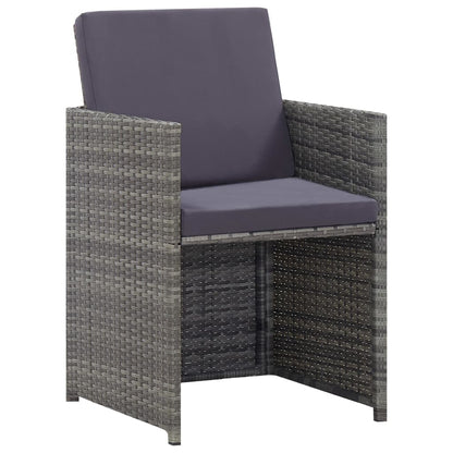 Vidaxl Set Comedor Jardín 9 Pzas Ratán Sintético Y Madera Acacia Gris_1