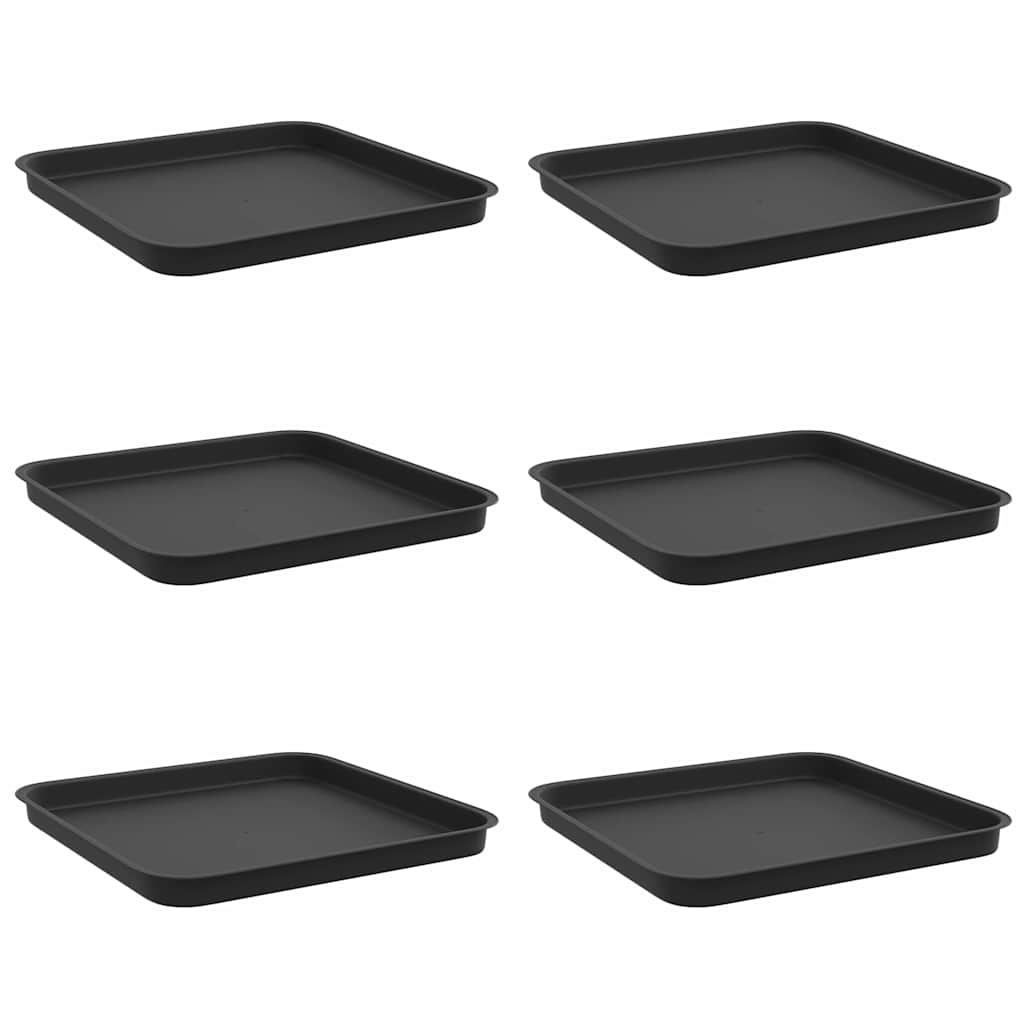 Bandeja Cuadrada Para Flores 6 Pcs Negro 32 X 32 X 2,5 Cm_0