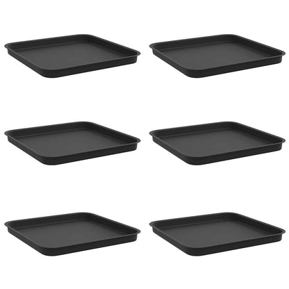 Bandeja Cuadrada Para Flores 6 Pcs Negro 32 X 32 X 2,5 Cm_0