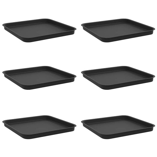 Bandeja Cuadrada Para Flores 6 Pcs Negro 32 X 32 X 2,5 Cm_0