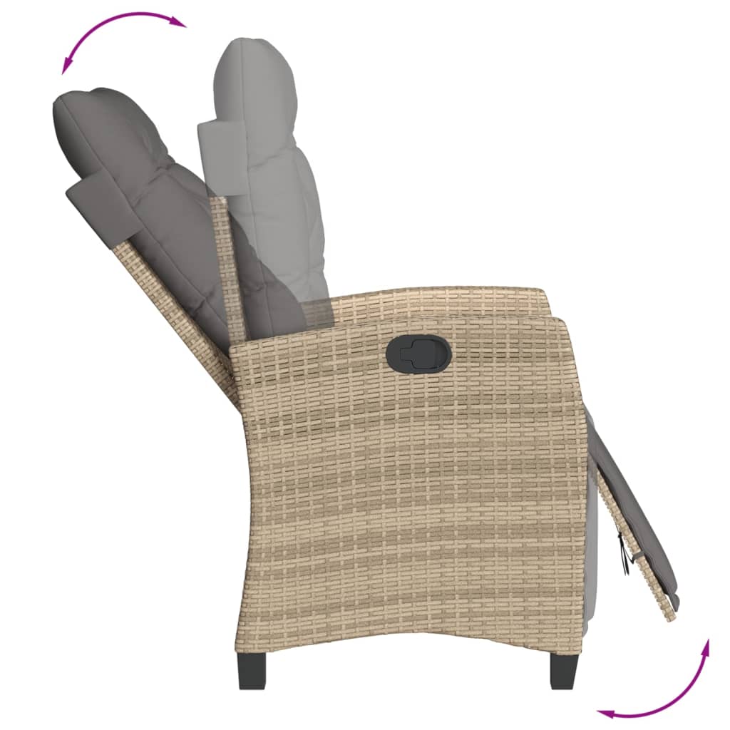 Set Comedor De Jardín 5 Pzas Con Cojines Ratán Sintético Beige / Vetonek_3