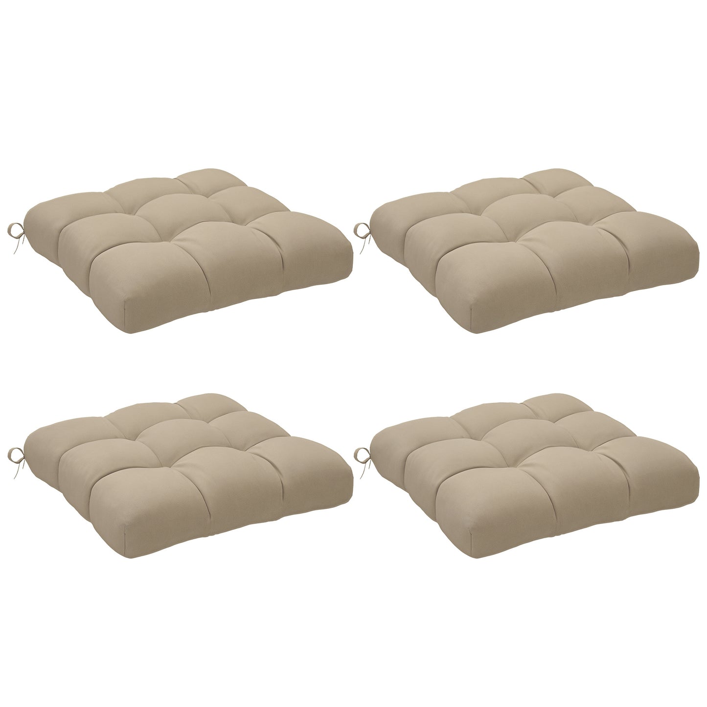 Outsunny Conjunto De Cojines Para Sillas De Comedor 48x48x10 Cm Caqui_0