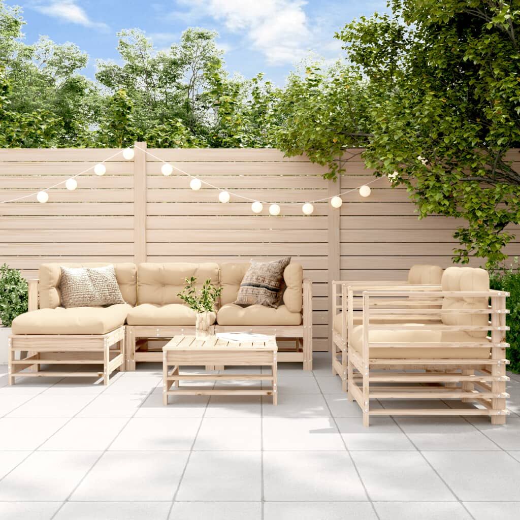 Vidaxl Juego De Muebles De Jardín 7 Piezas Madera Maciza De Pino_1