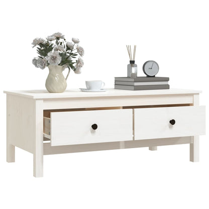 Mesa De Centro De Madera Maciza De Pino Blanco 100x50x40 Cm_3