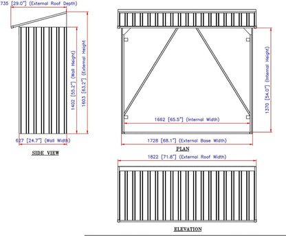 Duramax - Leñero Exterior 6x2  - Metal - Gris Antracita_3