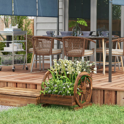 Outsunny Jardinera De Madera Macetero De 3 Niveles 61x62x57 Cm Carbonizado_1