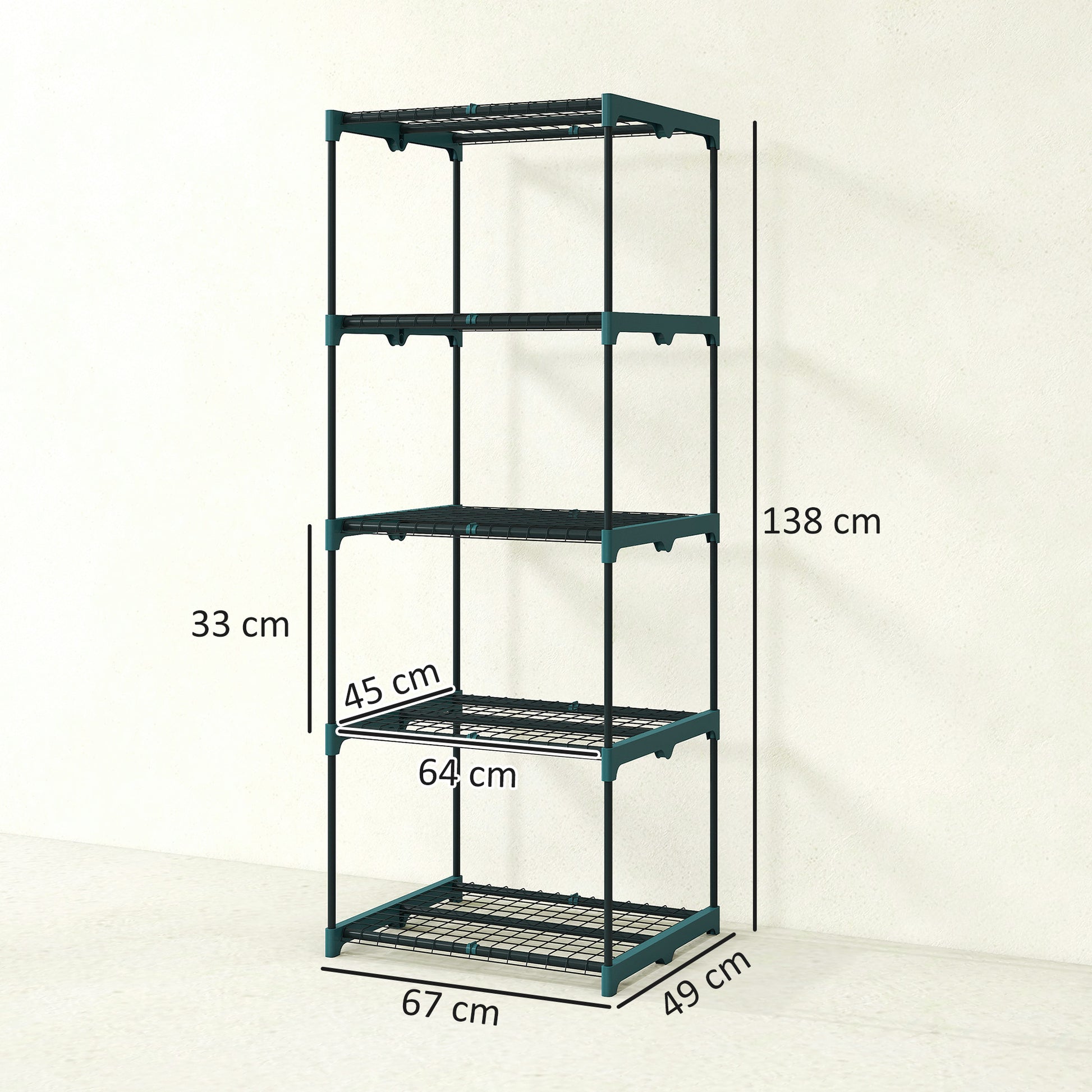 Outsunny Soporte Para Plantas De 5 Niveles De Acero 67x49x138 Cm Verde Oscuro_2