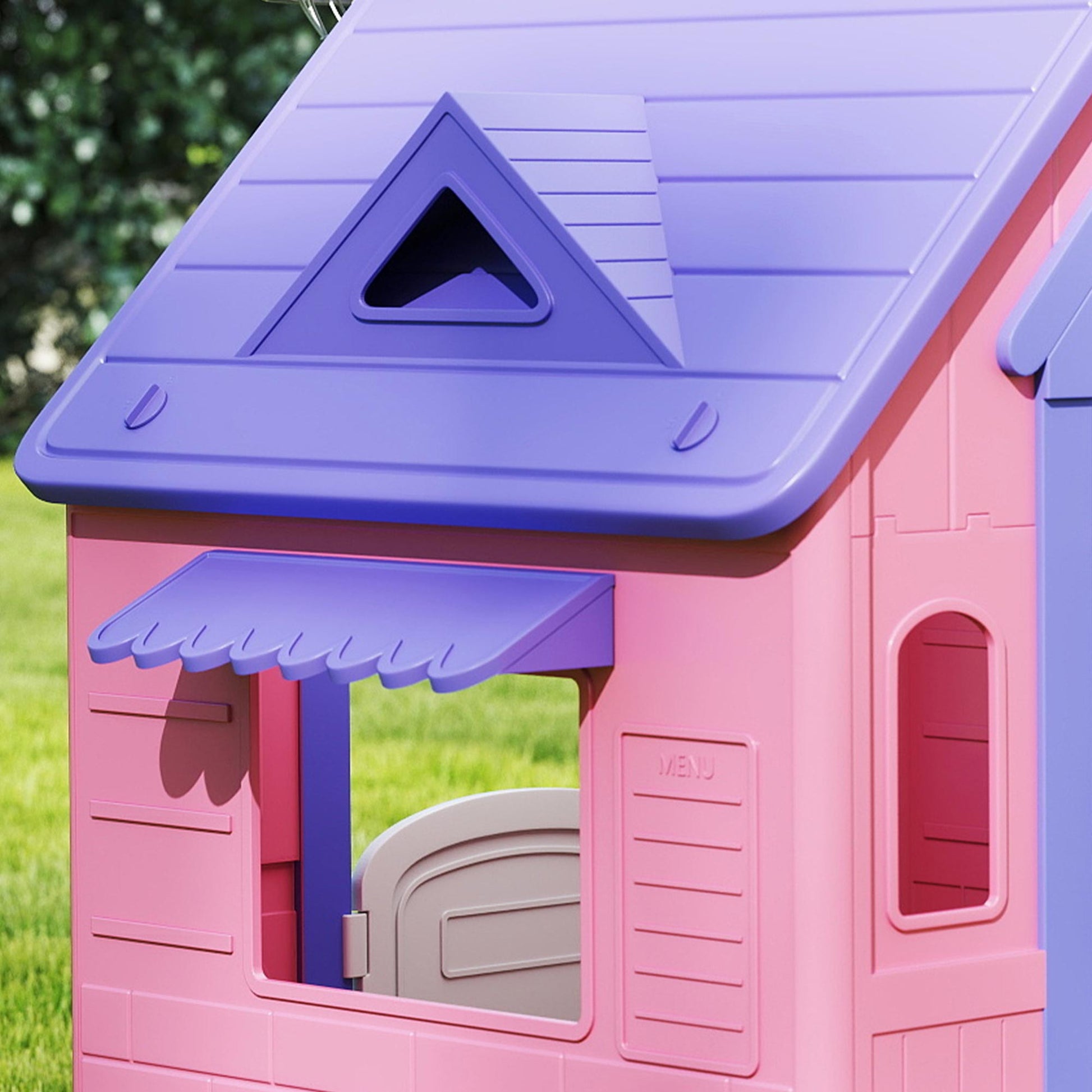 Aiyaplay Casita Infantil Exterior E Interior 3 En 1 Rosa Y Morado_4