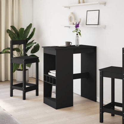 Mesa Alta Con Estantes Madera Ingeniería Negra 90x47,5x103,5 Cm_1