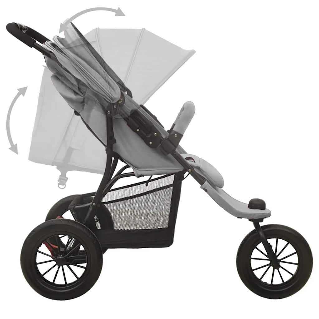 Vidaxl Carrito De Bebés De Acero Gris Claro_4