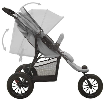 Vidaxl Carrito De Bebés De Acero Gris Claro_4