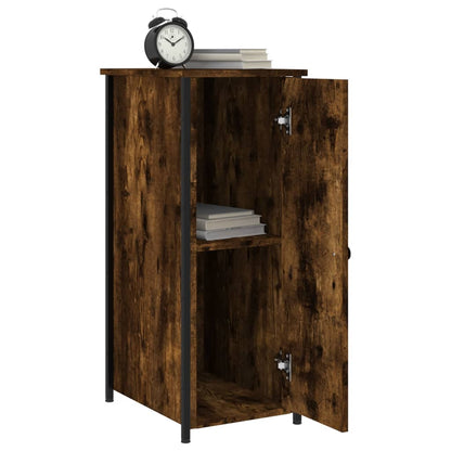 Mesita De Noche Madera De Ingeniería Roble Ahumado 32x42x80 Cm_2