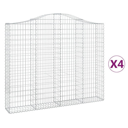 Cestas Gaviones 4 Uds Forma De Arco Hierro 200x30x160/180 Cm_0