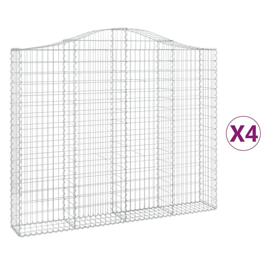 Cestas Gaviones 4 Uds Forma De Arco Hierro 200x30x160/180 Cm_0