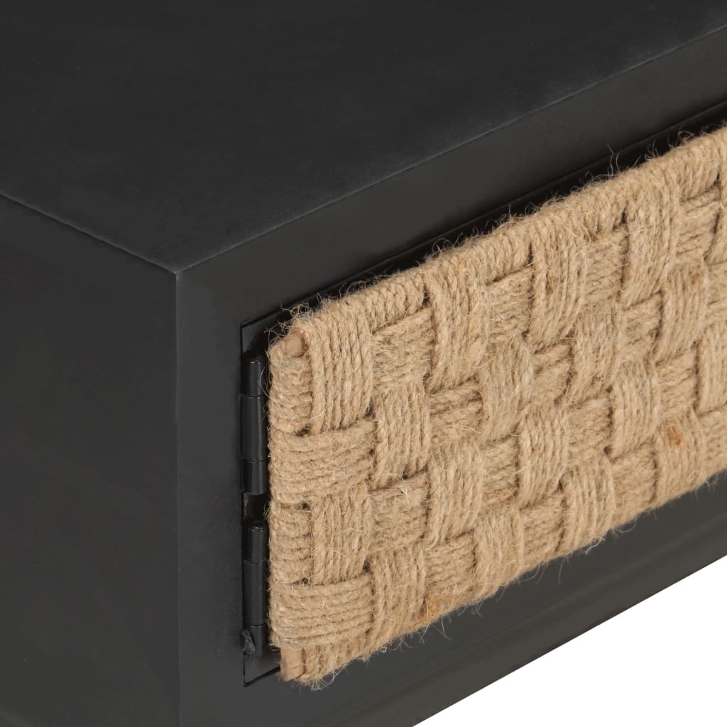 Mesa De Centro De Madera Maciza De Mango 90x60x35 Cm_3