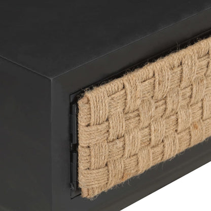 Mesa De Centro De Madera Maciza De Mango 90x60x35 Cm_3