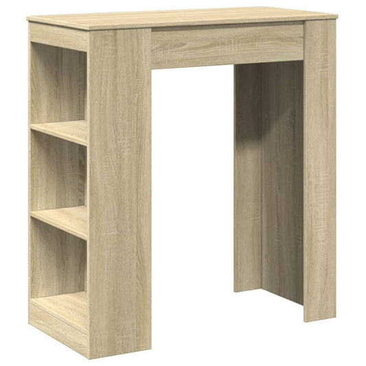 Mesa Alta Bar Con Estantes Madera Roble Sonoma 95x47x103,5 Cm_0