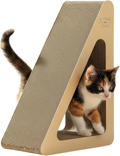 Rascador Para Gatos Rompeolas Triangular Vertical Con 6 Superficies De Rascado Althea Living 62x43x26.5cm_1
