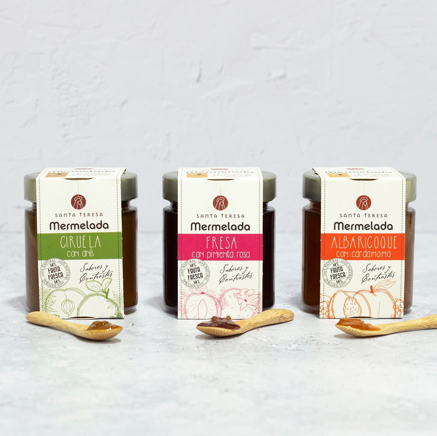 Pack De Mermeladas Tradicionales: Albaricoque, Ciruela Y Fresa 720 G