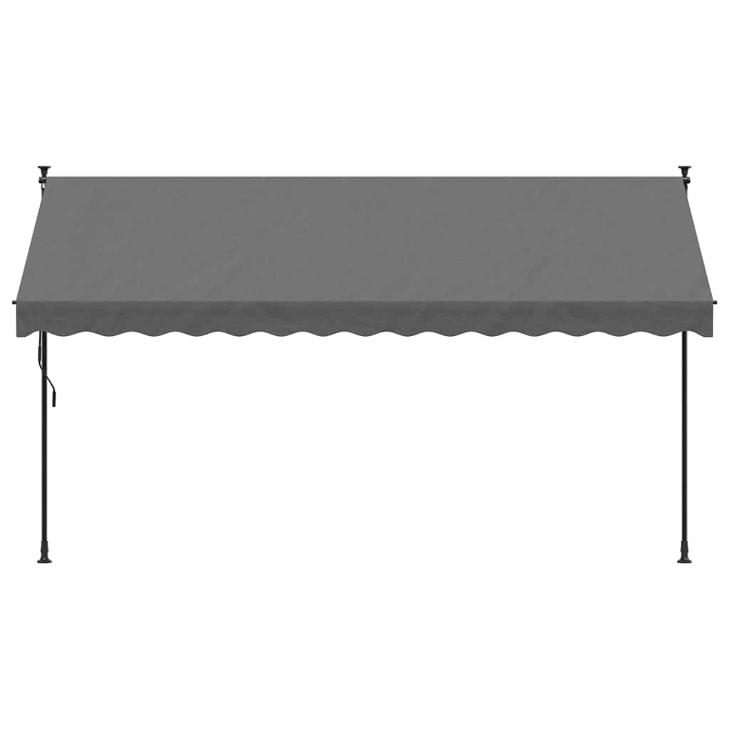 Toldo Retráctil De Tela Y Acero Gris Antracita 350x150 Cm_2
