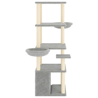 Vidaxl Rascador Para Gatos Con Postes De Sisal Gris Claro 147 Cm_3