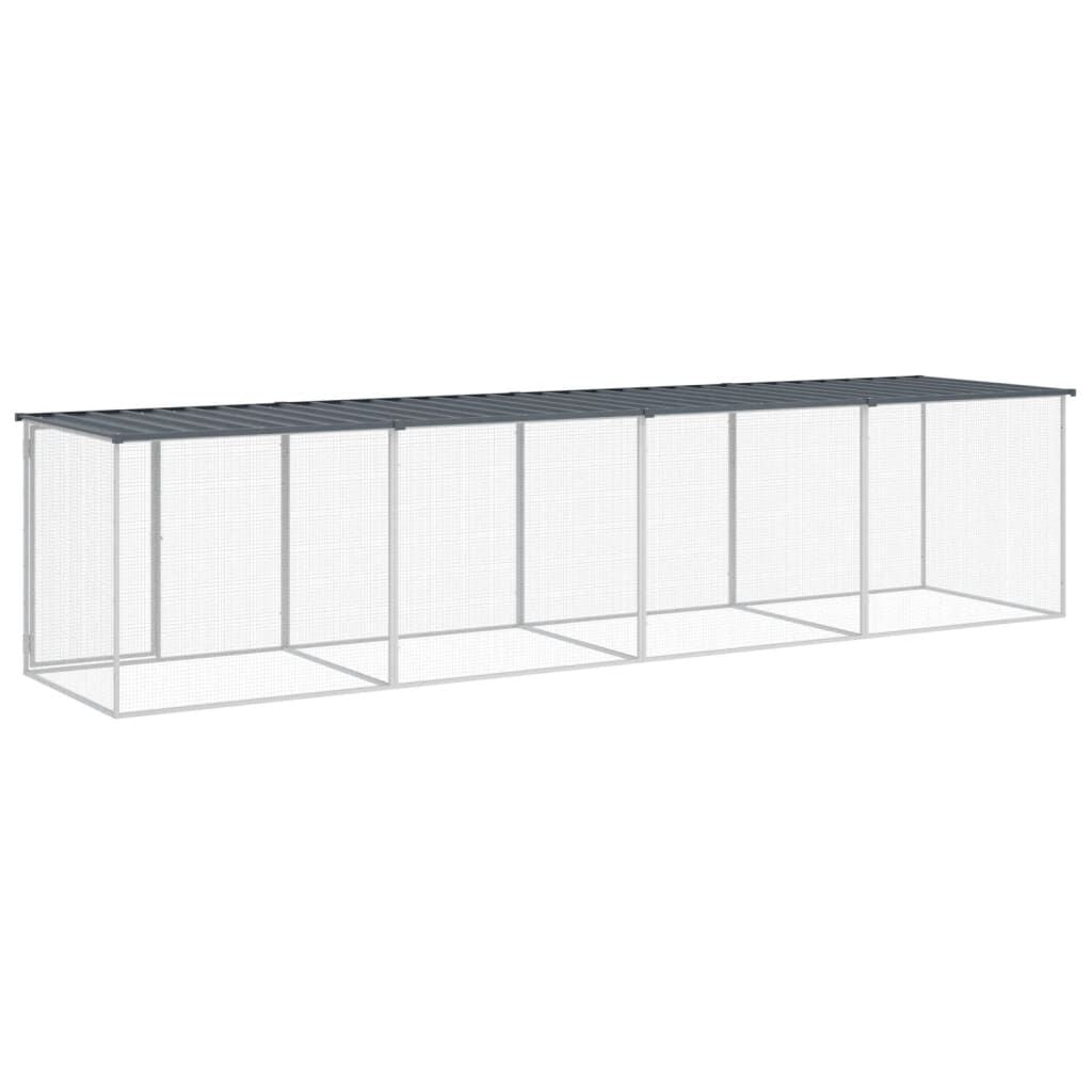 Vidaxl Gallinero Con Techo Acero Galvanizado Antracita 403x98x90 Cm_4