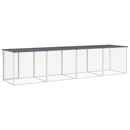 Vidaxl Gallinero Con Techo Acero Galvanizado Antracita 403x98x90 Cm_4