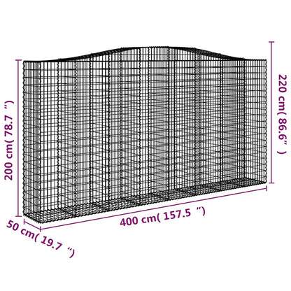 Cestas De Gaviones 3 Uds Forma De Arco Hierro 400x50x200/220 Cm_5