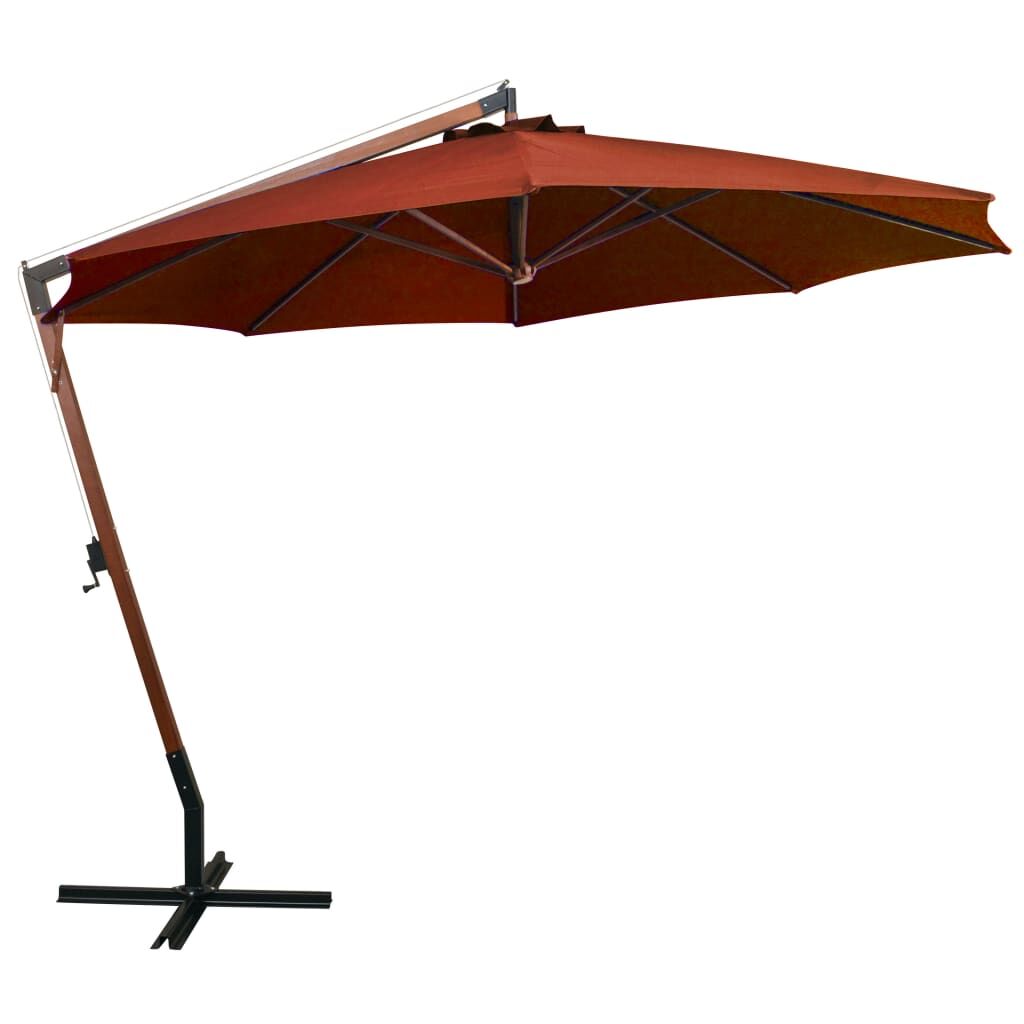 Vidaxl Sombrilla Jardín Colgante Palo Madera Abeto Terracota 3,5x2,9 M_1