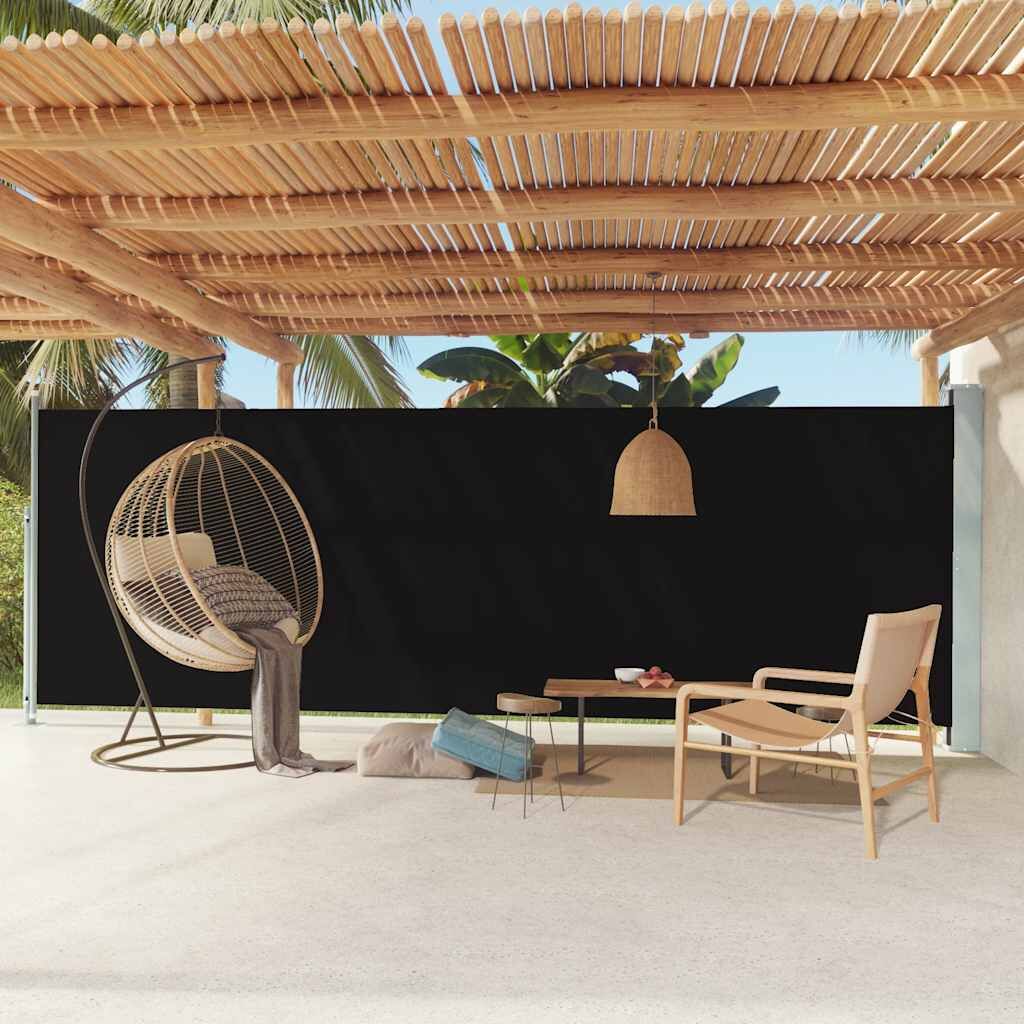 Vidaxl Toldo Lateral Retráctil De Jardín Negro 180x600 Cm_1