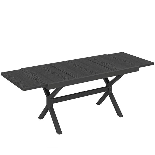 Outsunny Mesa De Jardín Exterior Extensible 154/214x85 Cm De Aluminio Acero Gris_0