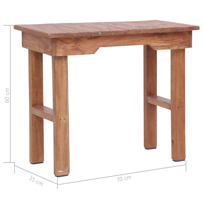 Mesa Auxiliar Madera Maciza De Caoba 70x35x60 Cm_3