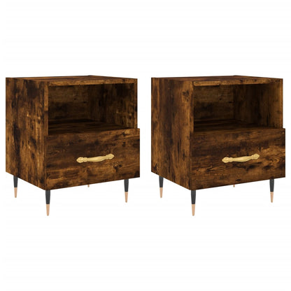 Mesita Noche 2 Uds Madera Ingeniería Roble Ahumado 40x35x47,5cm_0