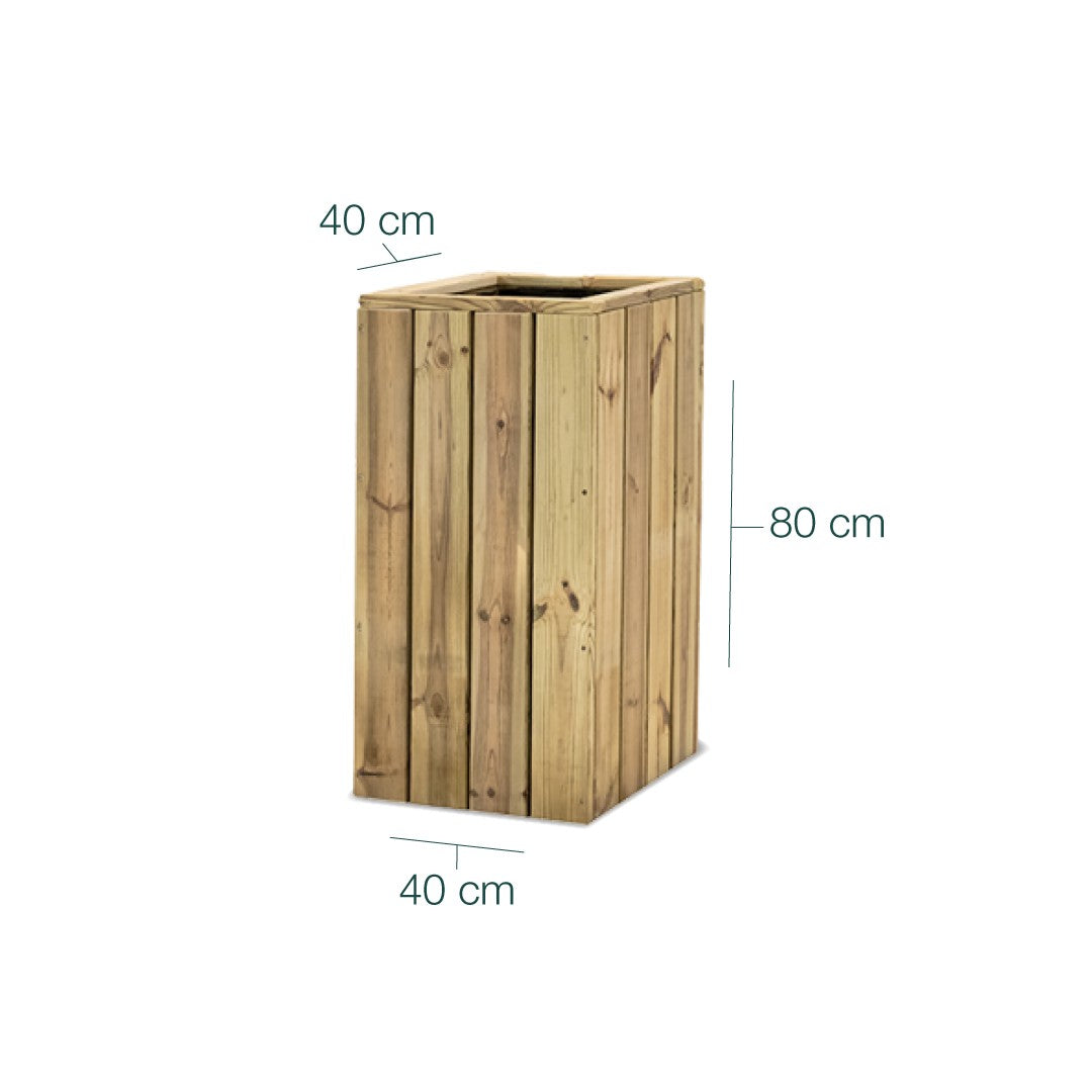 Jardinera De Madera Para Exterior 40x40x80 Cm Atrium Hortalia_5